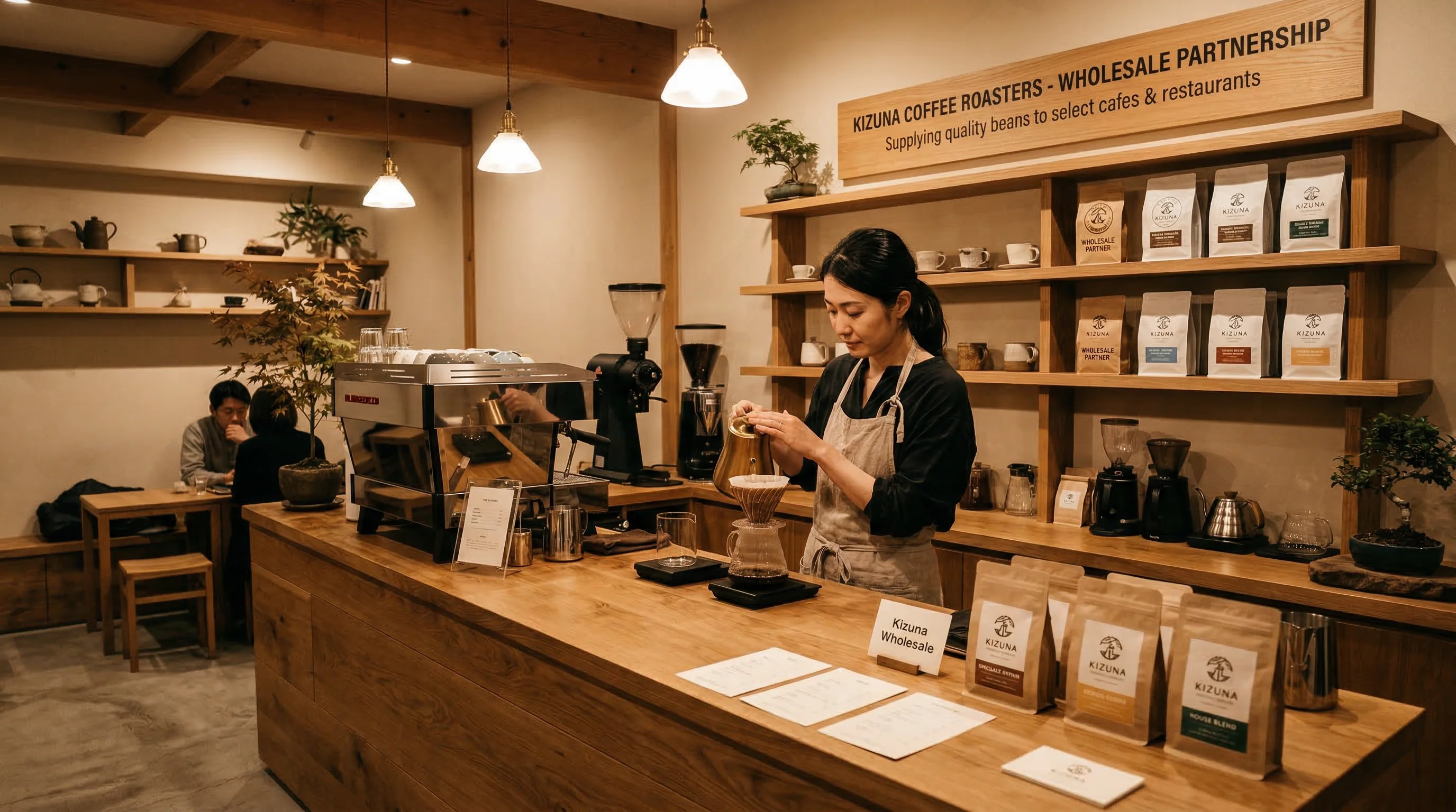 Partner cafe showcasing our specialty coffee with professional barista service